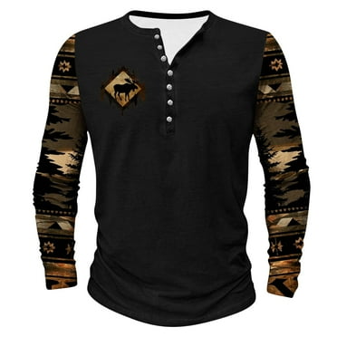 WMTBSRSWCowboy Mens Sweatshirts Button Up Vintage Graphic Western Muscle Shirts Long Sleeve Casual Athletic Tops