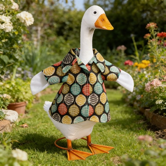 WMTOKK 23 in Porch Goose Outfit Garden Patio Statue Clothes Outdoor Decoration (Style A)