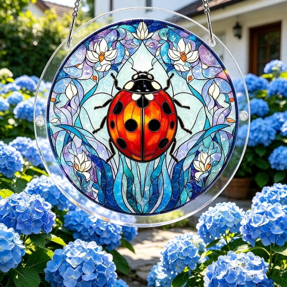 WMTOKK Acrylic Suncatcher Puzzle Hanging, Stained Glass Window Decor, Colorful Light Catcher Ornament for Home Office Garden, Creative Gift, D