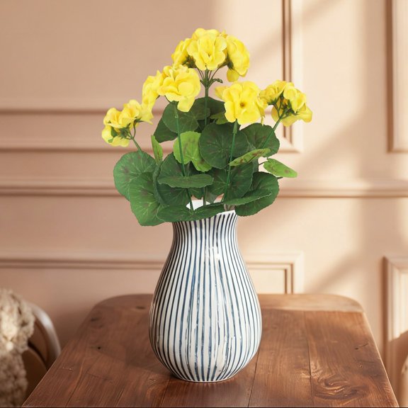 WMTOKK Artificial Geranium Flower Bouquet, Fake Crabapple Flower Bundle For Balcony Patio Courtyard Outdoor Home Decoration (Yellow)