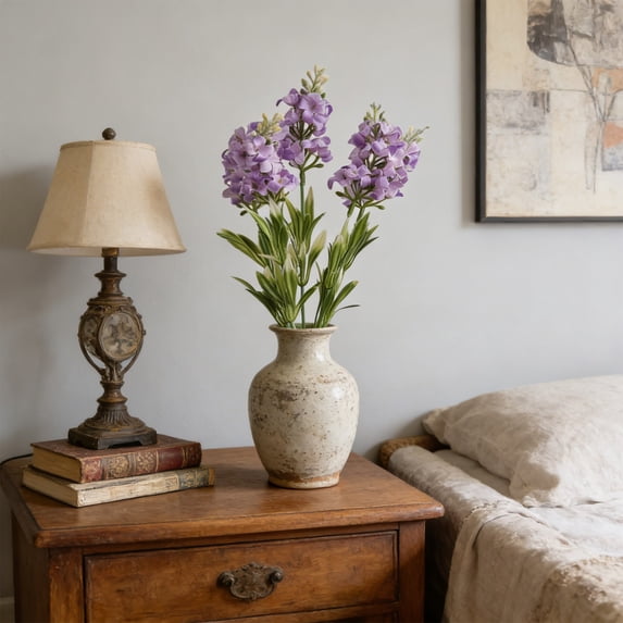 WMTOKK Artificial Hyacinth Flower Bouquet 5 Head Realistic Silk Hyacinth Fake Floral Arrangement for Wedding Home Table Vase Spring Decoration (Purple)
