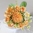 thumbnail image 1 of WMTOKK Artificial Silk Rose Bouquet Realistic Fake Flower Arrangement for Wedding Valentines Home Table Centerpiece Vase Decoration (Style C), 1 of 6