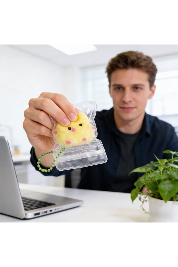 Chick Squeeze Pendant – Slow Rebound Stress Relief Toy, Soft Muddy Water Feel Chicken Keychain for Kids & Adults (Standard)