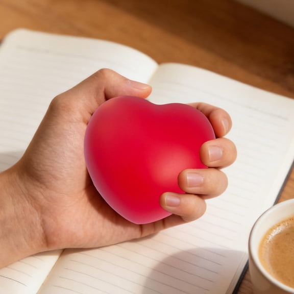WMTOKK Heart-shaped Grip Ball Stress Relief Hand Exercise Toy for Finger Strength, Anxiety Release (Standard)