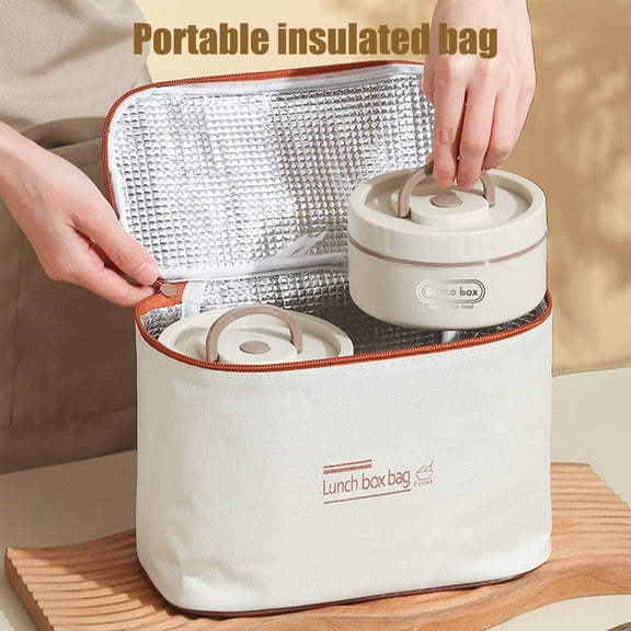 WMTOKK Round Insulated Lunch Box Set 4pcs 620ml And 420ml Stainless Steel Double Layer Sealed Bento Containers For Food Storage Meal Prep Travel
