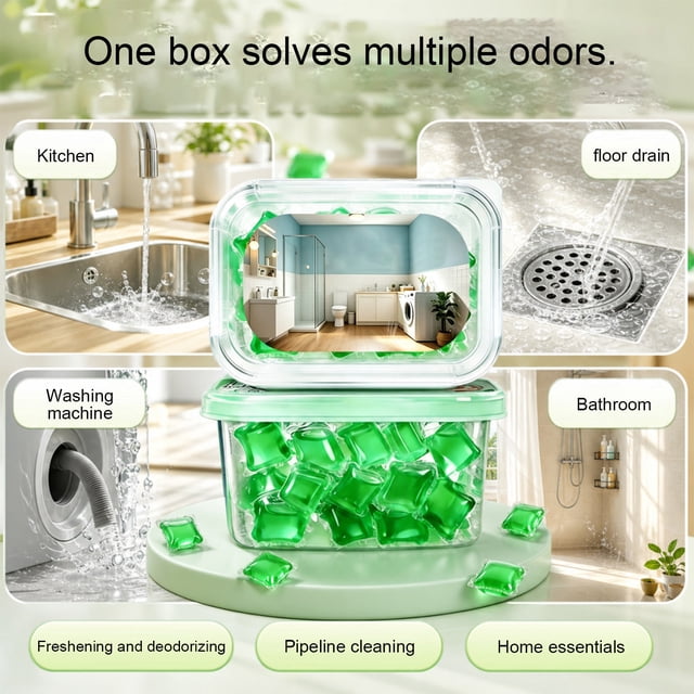 WMTOKK Sewer Odor Blocker Gel Capsules, Scented Drain Freshener Gel ...