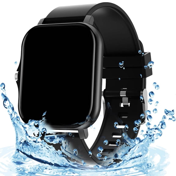 WMTOKK Smart Watch Bluetooth Calling Health Tracker 1.7 In Screen Multifunctional IP67 for Men Women Daily Life Electronic Users(Black)