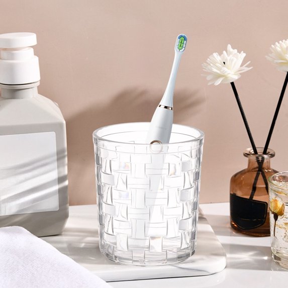 WMTOKK Transparent Mouthwash Cup 300ml Wide Mouth Drinking Cup Thickened Bathroom Rinse Cup For Toothbrush Holder Or Beverage Glass (in Clear)
