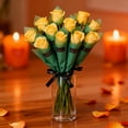 thumbnail image 1 of WMTOKK Valentine's Day Single Rose Bouquet (10pcs, Yellow) Valentine Decorations, 1 of 6