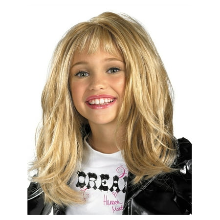 Child's Premium Blonde Pop Star Wavy Dance Hannah Montana Costume Wig