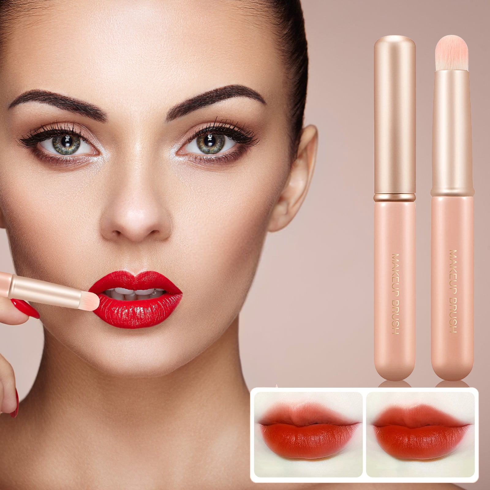 WMYBD Lip Biting Brush With Cover Round Head Lip Smudging Lipstick