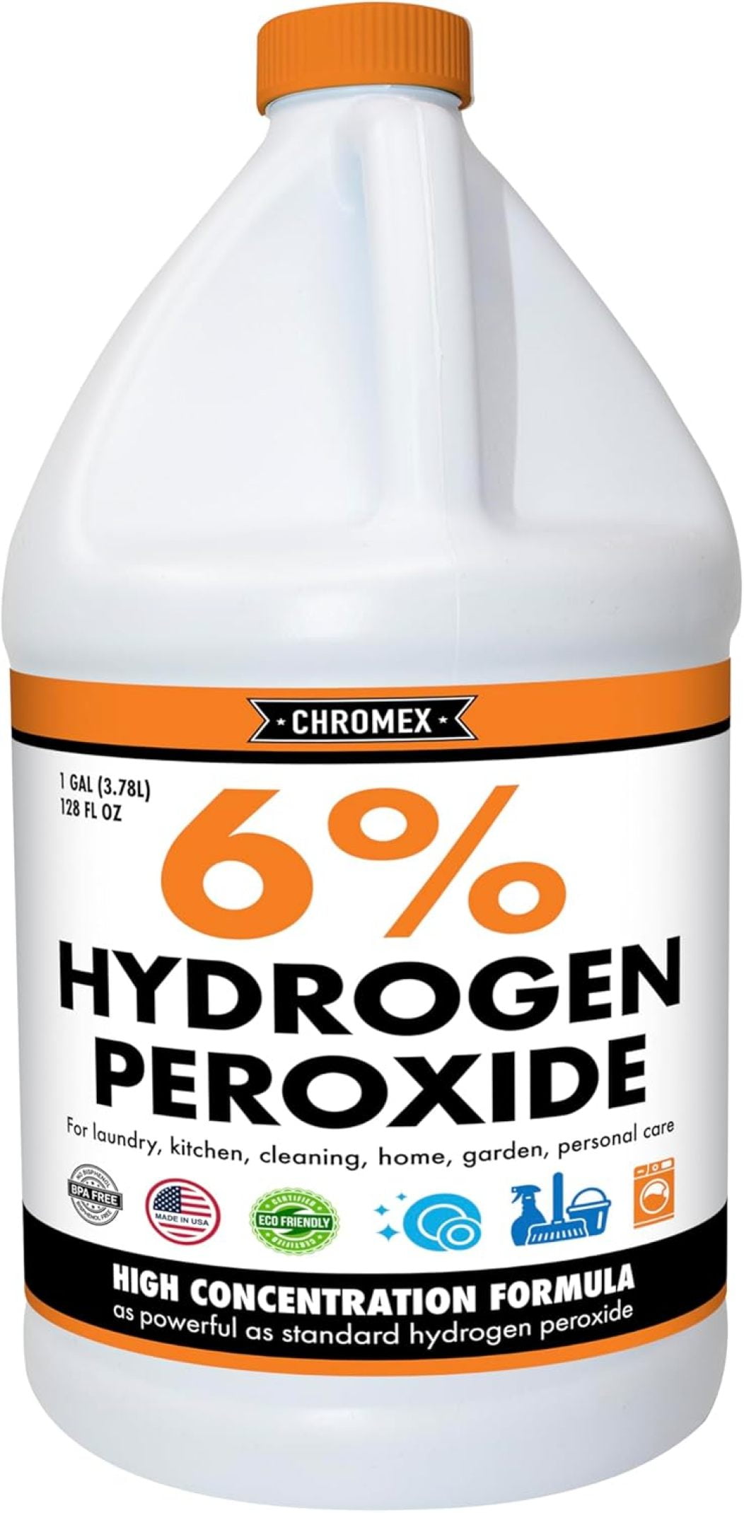 WMZP 6 Percent Hydrogen Peroxide, Food Grade, Home, Kitchen, Bath Cleaner, Laundry, Whitening (128 fl oz (Pack of 1))