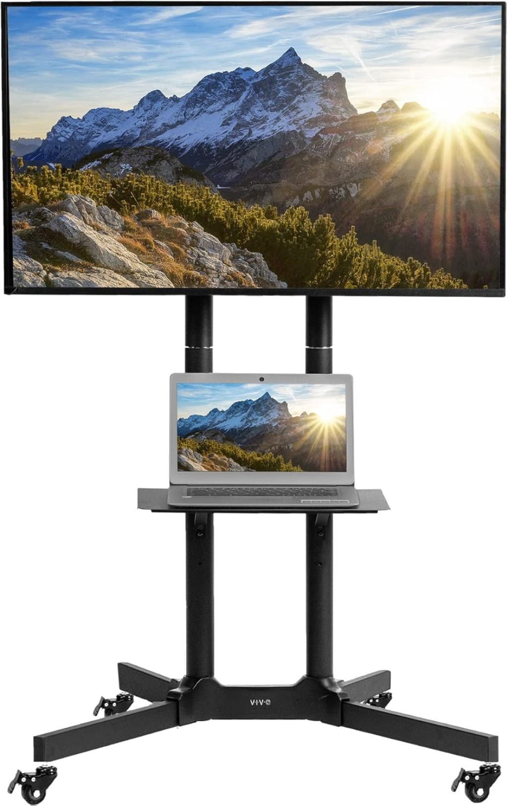 WMZP Mobile TV Cart for 32 to 83 inch Screens up to 110 lbs, LCD LED ...