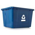 thumbnail image 1 of WMZP Recycling Bin Container, Plastic Trash Bin, 17 Gallons, Blue, 1 of 9