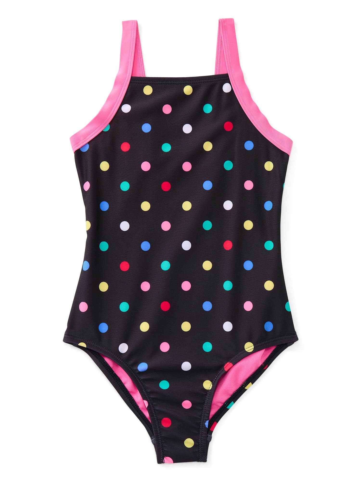Wonder Nation Girls One Piece Swimsuit with UPF 50+, Sizes 4-18 & Plus