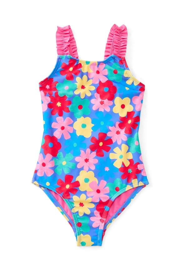 Girls One Piece Swimsuit with UPF 50+, Sizes 4-18 & Plus