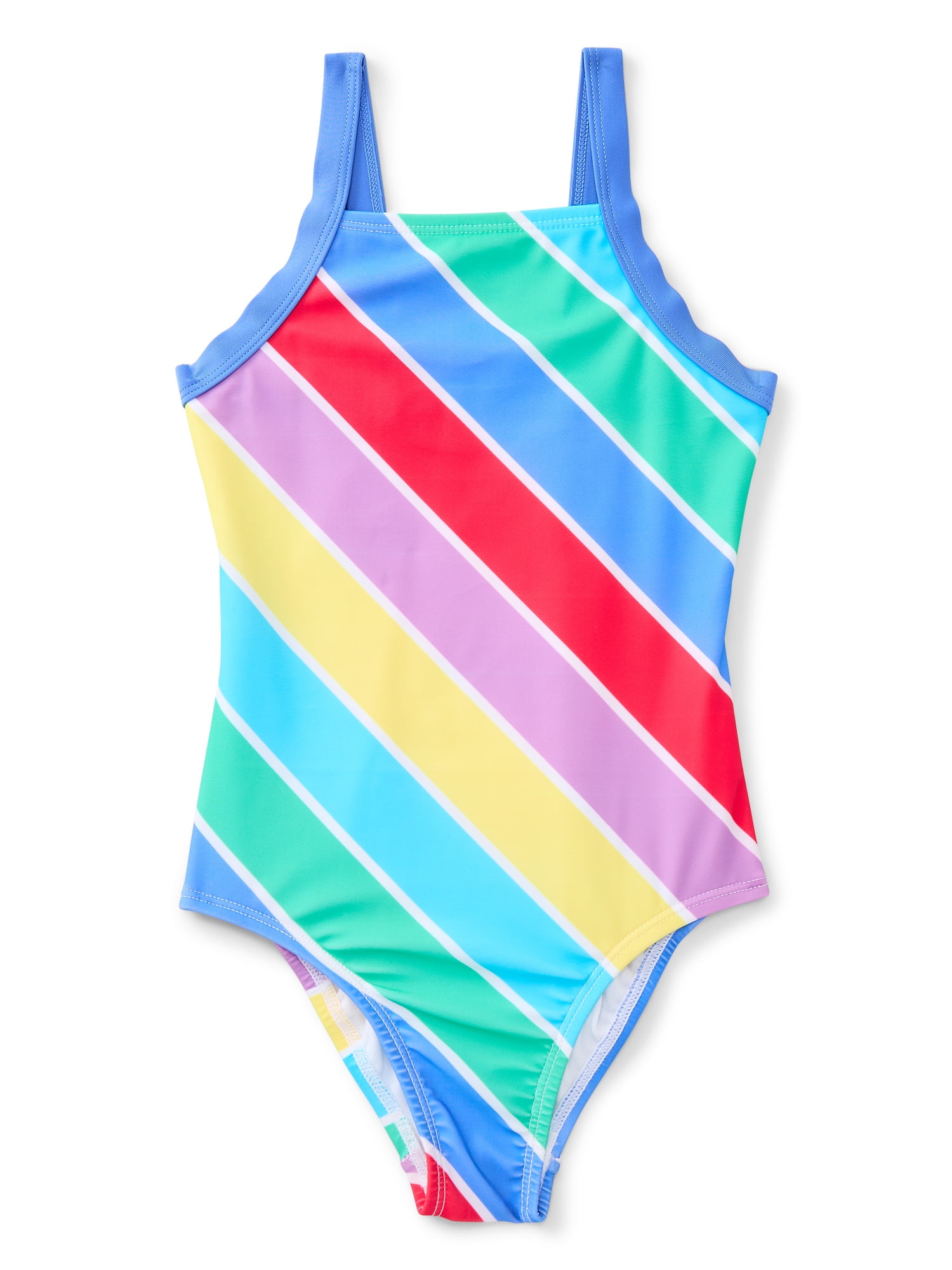 Wonder Nation Girls One Piece Swimsuit with UPF 50+, Sizes 4-18 & Plus
