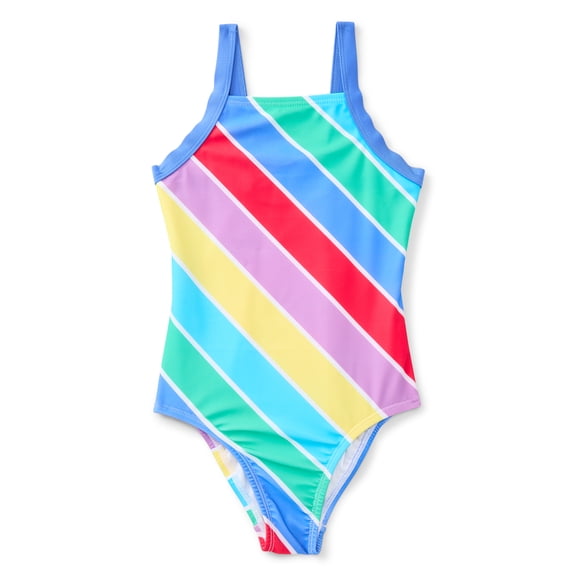 Wonder Nation Girls One Piece Swimsuit with UPF 50 , Sizes 4-18 & Plus