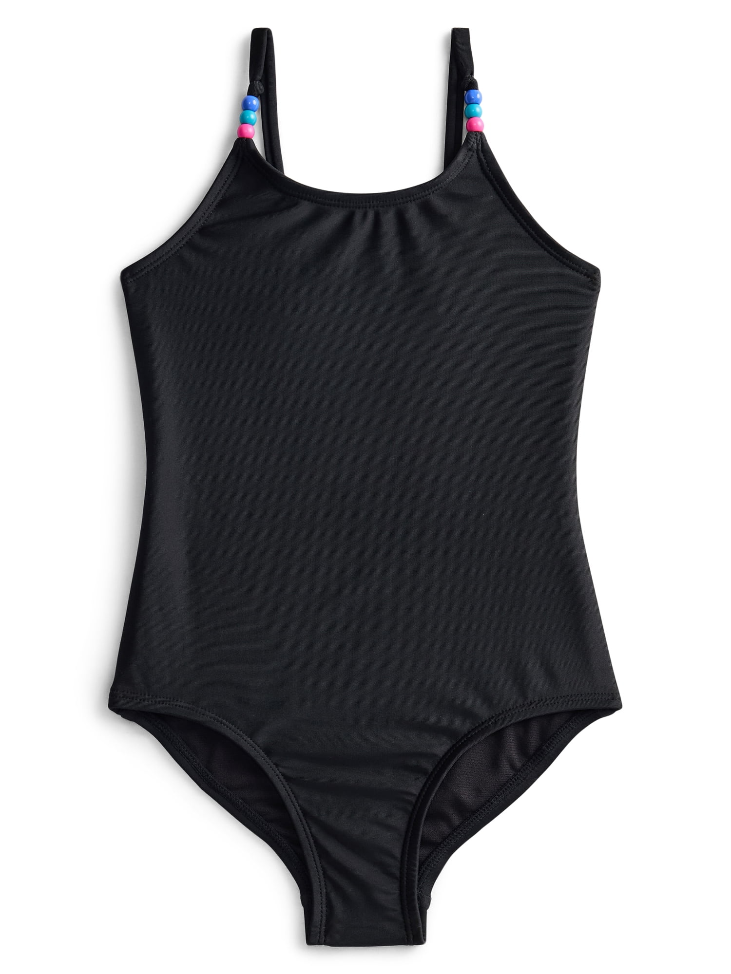 Wonder Nation Girls One-Piece Swimsuit with UPF 50+, Sizes 4-18 & Plus