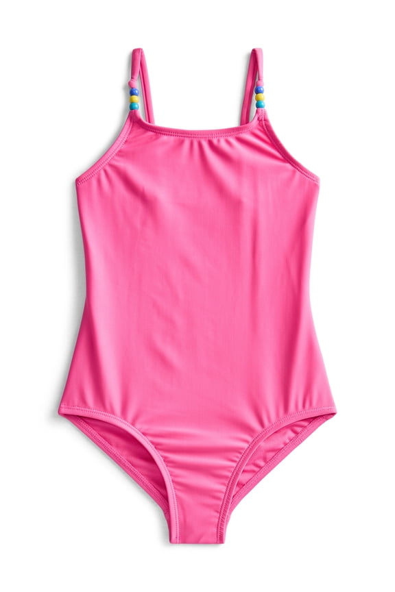 Girls One-Piece Swimsuit with UPF 50+, Sizes 4-18 & Plus