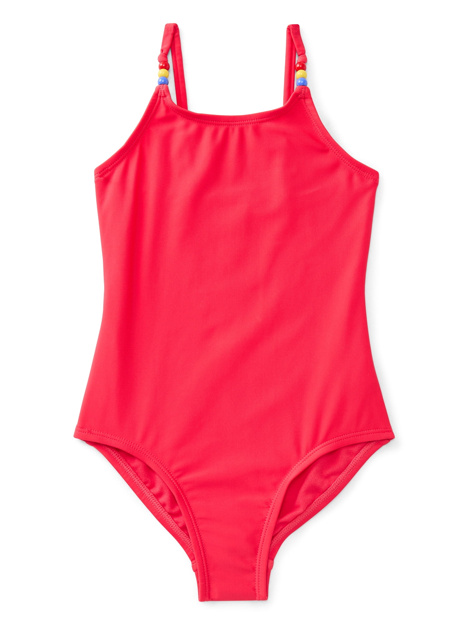 Wonder Nation Girls One Piece Swimsuit with UPF 50+, Sizes 4-18 & Plus