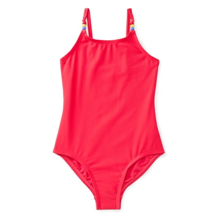 Wonder Nation Girls One Piece Swimsuit with UPF 50+, Sizes 4-18 & Plus