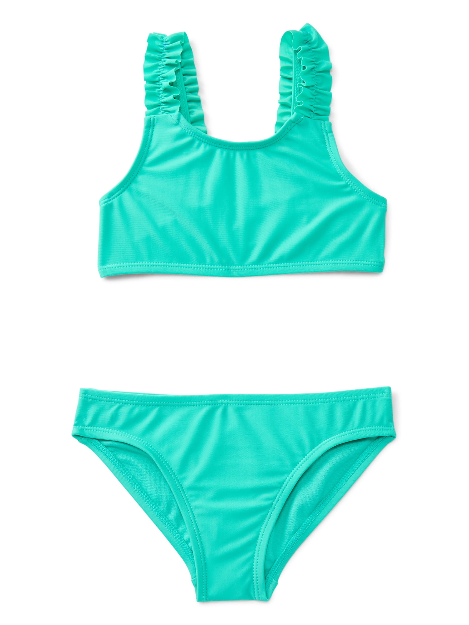 Wonder Nation Girls Everyday Bikini Swim Set with UPF 50+, 2-Piece, Sizes 4-18