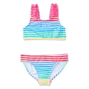 Wonder Nation Girls Everyday Bikini Swim Set with UPF 50+, 2-Piece, Sizes 4-18