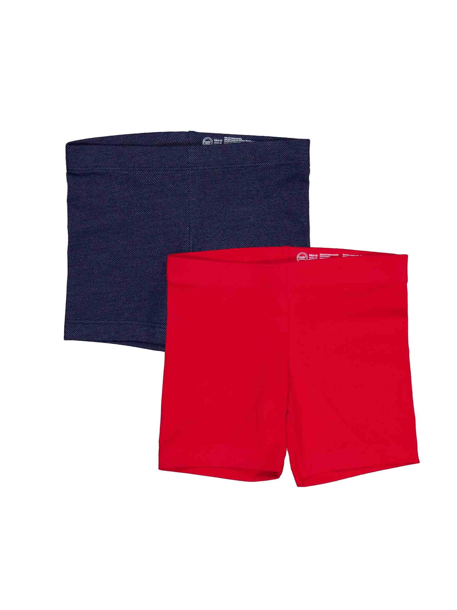 Wonder Nation Girls Bike Short, 2-Pack, Sizes 4-18 & Plus