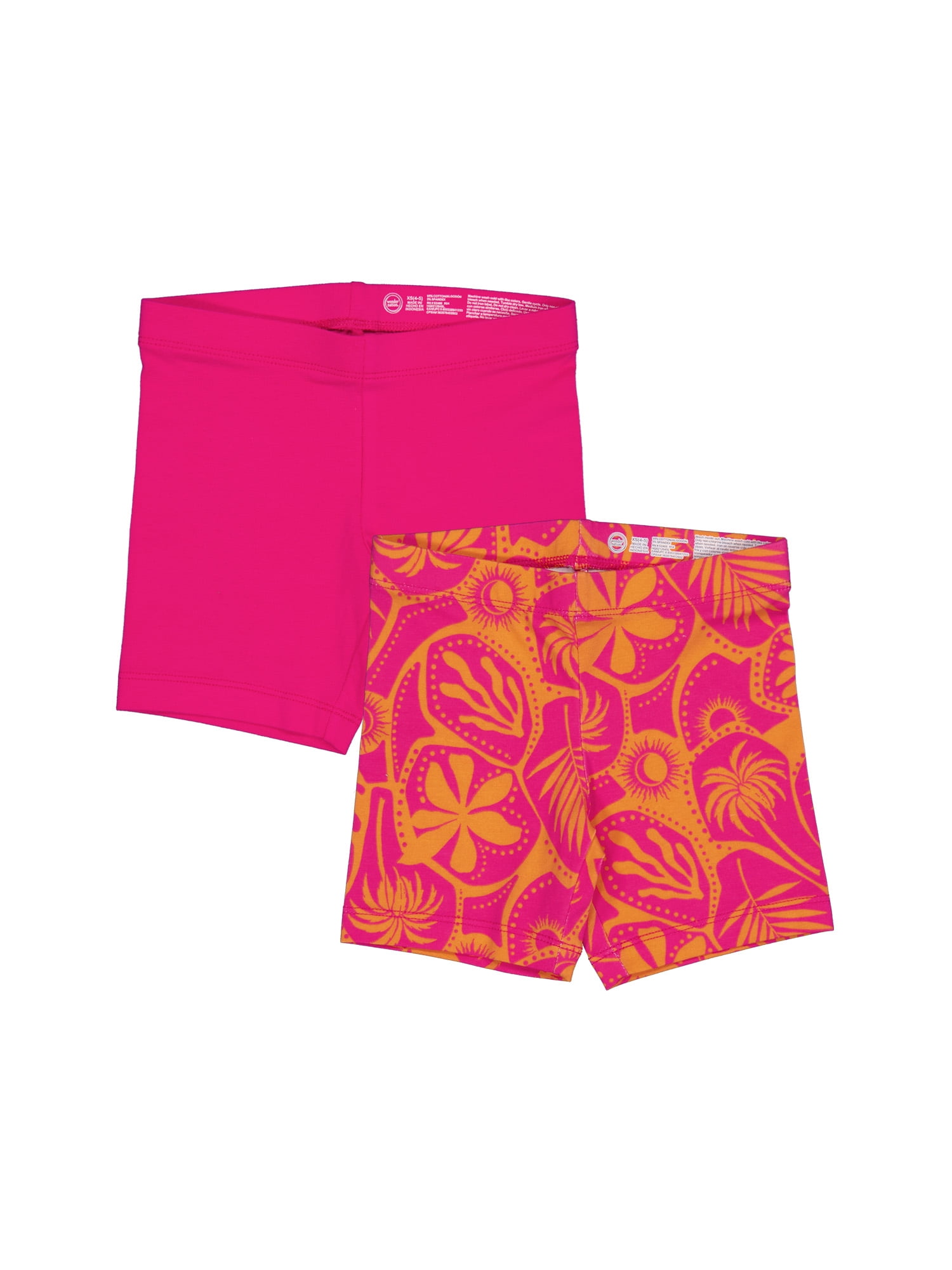 Wonder Nation Girls Bike Short, 2-Pack, Sizes 4-18 & Plus