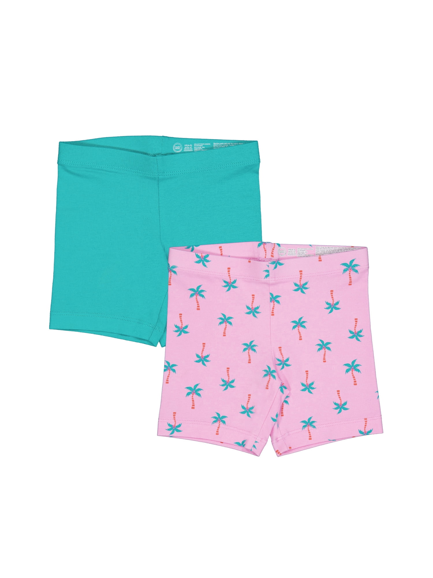 Wonder Nation Girls Bike Short, 2-Pack, Sizes 4-18 & Plus