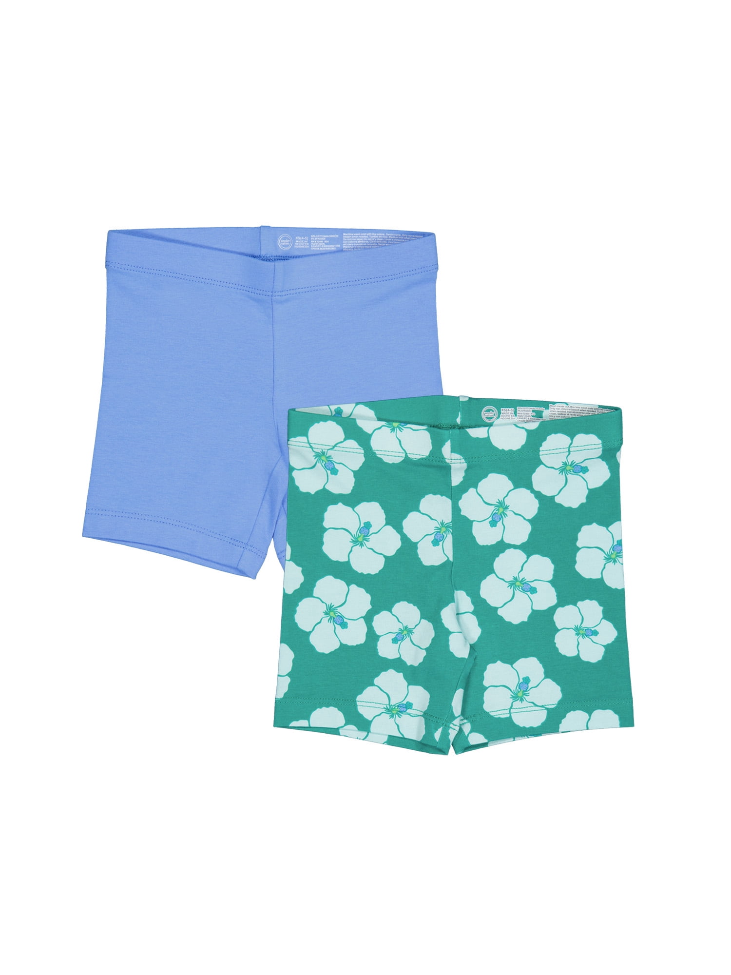 Wonder Nation Girls Bike Short, 2-Pack, Sizes 4-18 & Plus