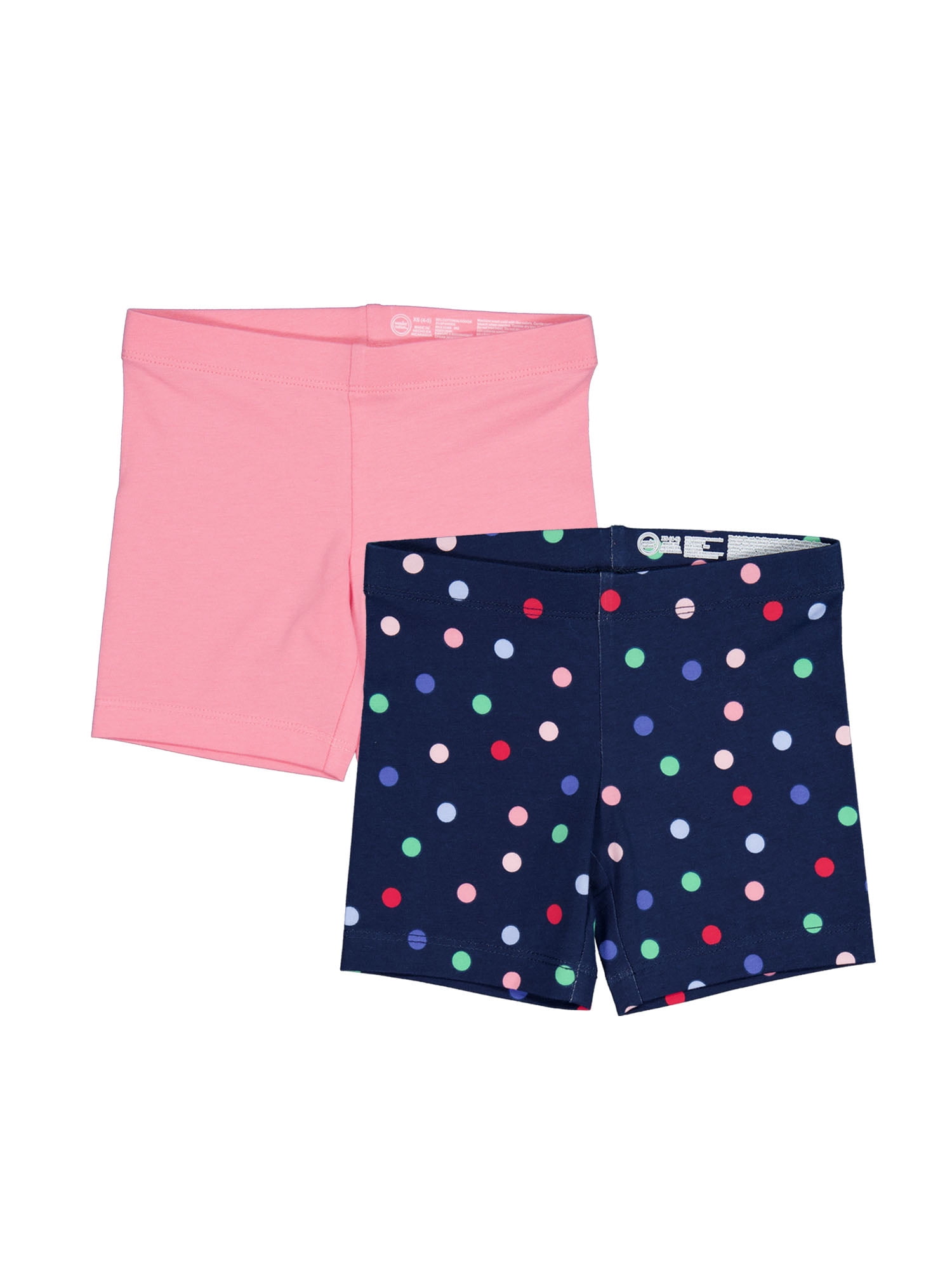 Wonder Nation Girls Bike Short, 2-Pack, Sizes 4-18 & Plus