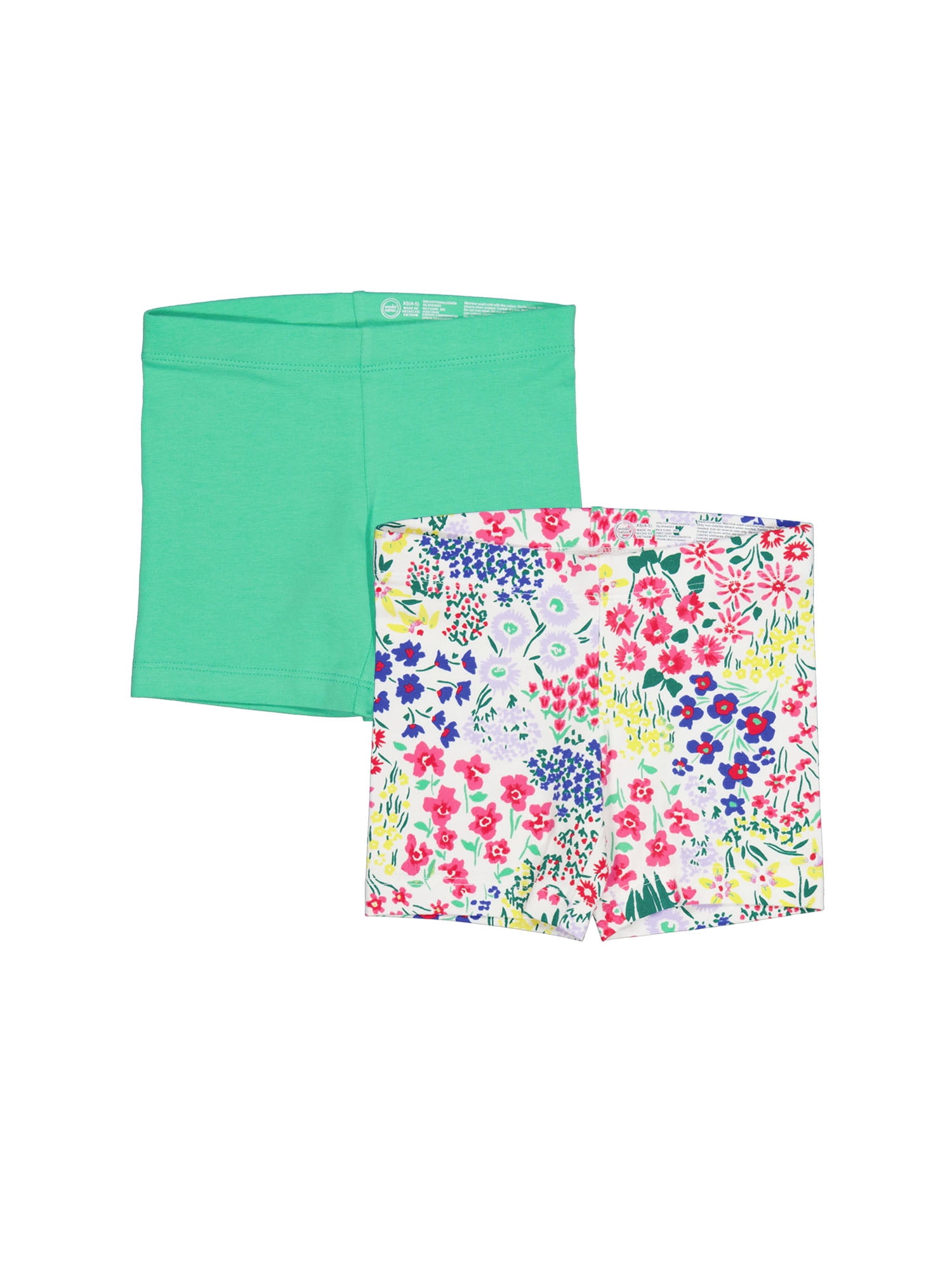 Wonder Nation Girls Bike Short, 2-Pack, Sizes 4-18 & Plus