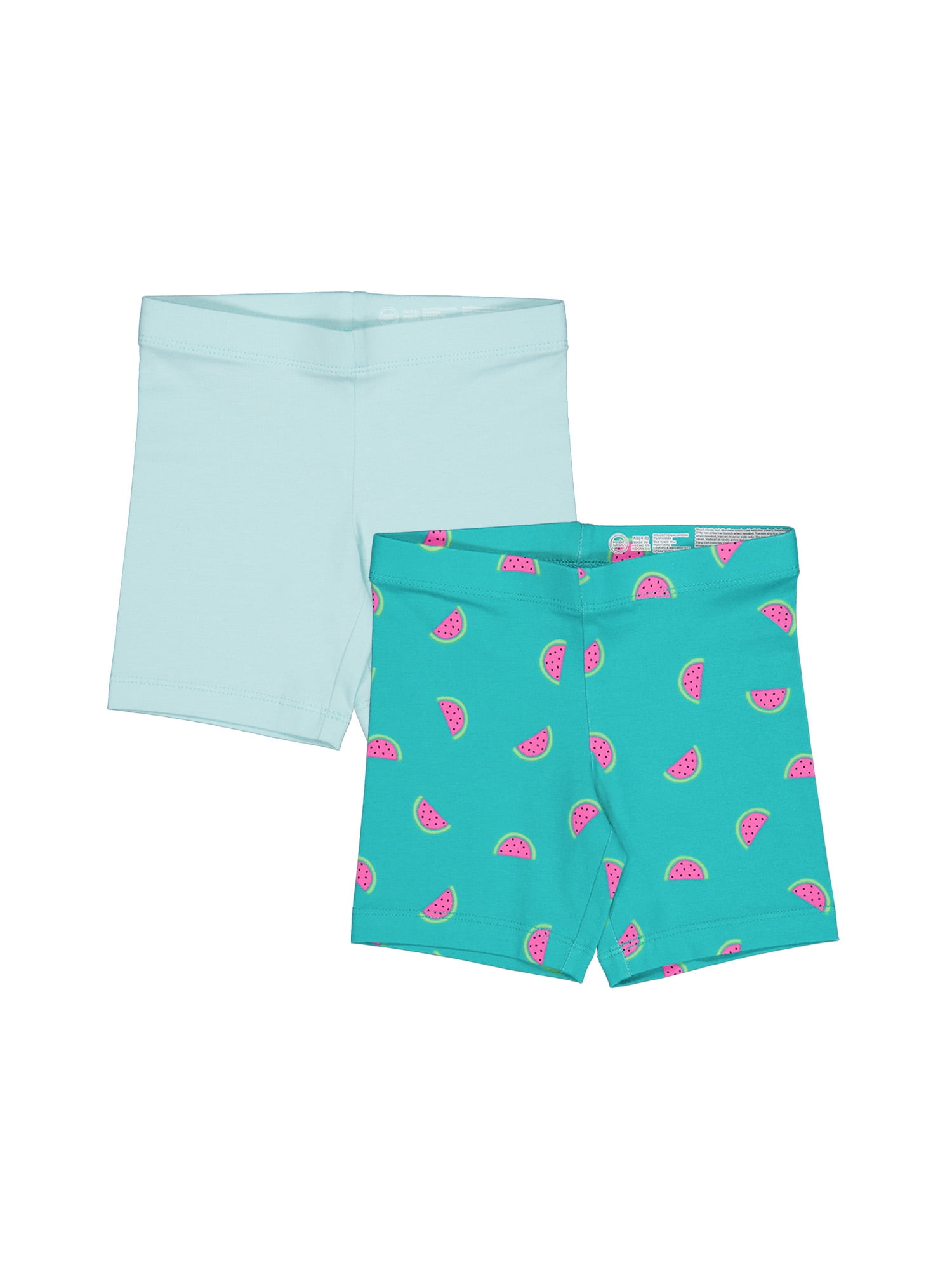 Wonder Nation Girls Bike Short, 2-Pack, Sizes 4-18 & Plus