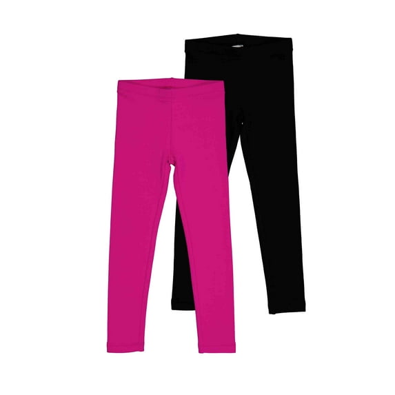 Wonder Nation Girls Fleece Leggings, 2 Pack, Sizes 4-18 & Plus