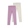 thumbnail image 1 of Wonder Nation Girls Fleece Leggings, 2 Pack, Sizes 4-18 & Plus, 1 of 5