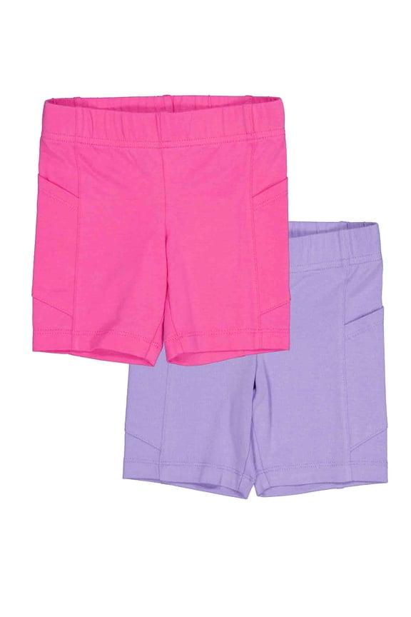 Girls Bike Short with Pockets, 2-Pack, Sizes 4-18 & Plus
