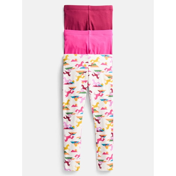 Wonder Nation Girls Kid Tough Leggings, 3 Pack, Sizes 4-18 & Plus