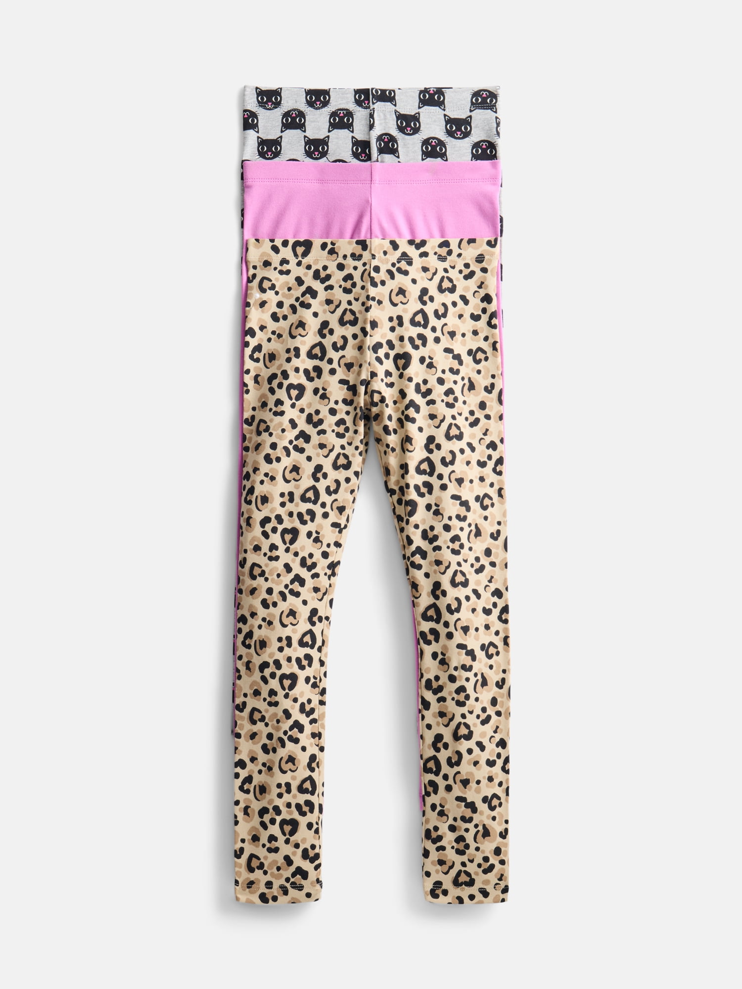 Wonder Nation Girls Kid Tough Leggings, 3-Pack, Sizes 4-18 & Plus