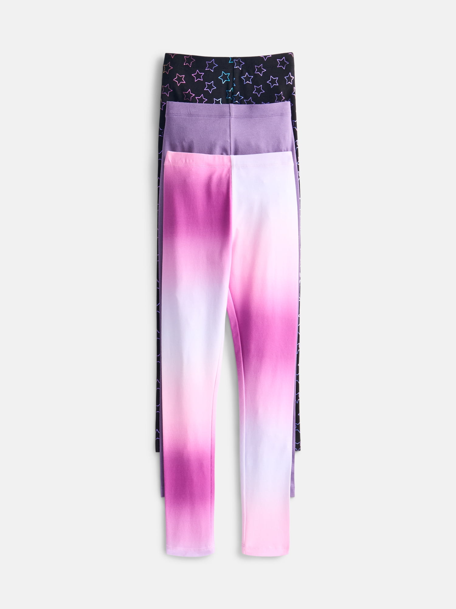 Wonder Nation Girls Kid Tough Leggings, 3-Pack, Sizes 4-18 & Plus