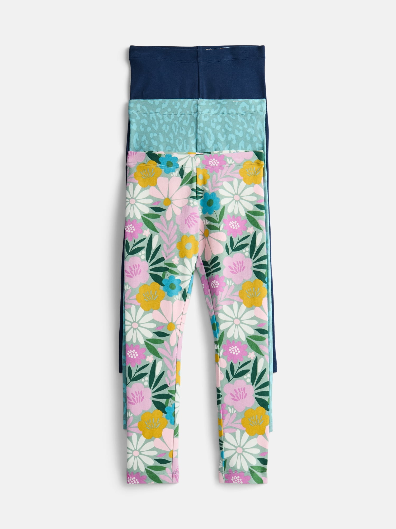 Wonder Nation Girls Kid Tough Leggings, 3-Pack, Sizes 4-18 & Plus