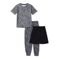 thumbnail image 1 of Wonder Nation Boys Tee, Shorts and Joggers Pajama Set, 3-Piece, Sizes 4-18, 1 of 4