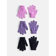 Girls Knit Gloves, 3 Pack