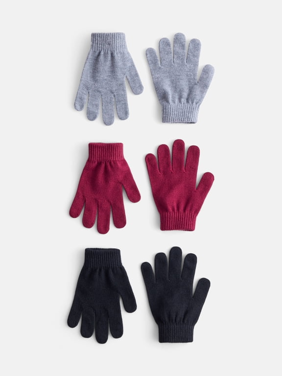 Boys Knit Gloves, 3 Pack