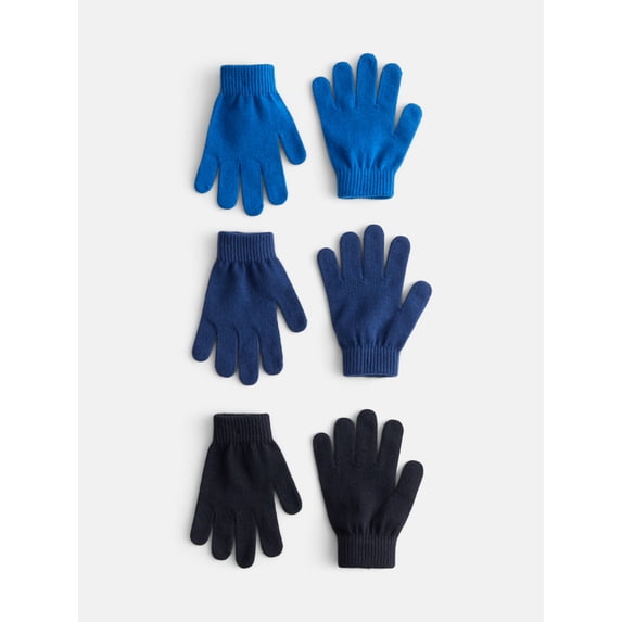 Wonder Nation Boys Knit Gloves, 3 Pack