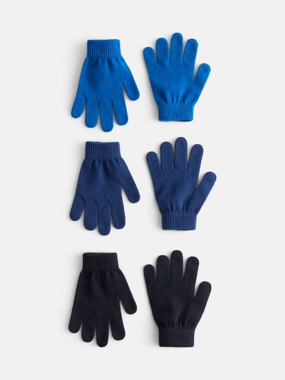 Boys Knit Gloves, 3 Pack