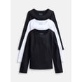 thumbnail image 1 of Wonder Nation Girls Kid Tough Tee with Long Sleeves, 3 Pack, Sizes 4-18 & Plus, 1 of 3