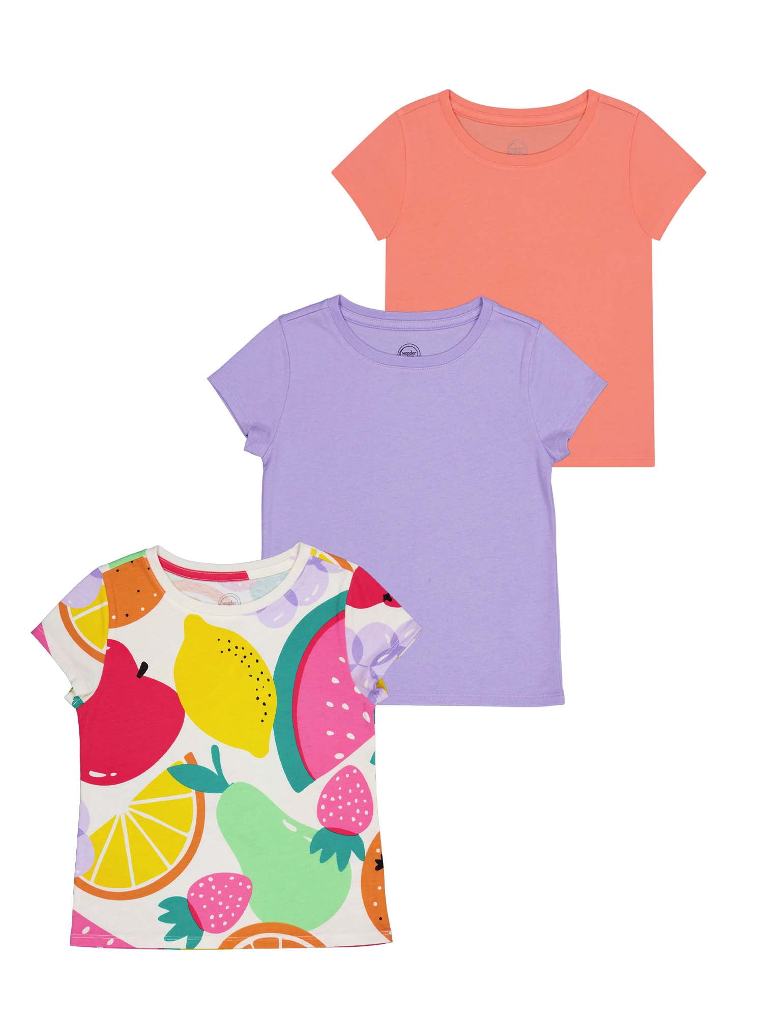Wonder Nation Girls Kid Tough Tee with Short Sleeves, Sizes 4-18
