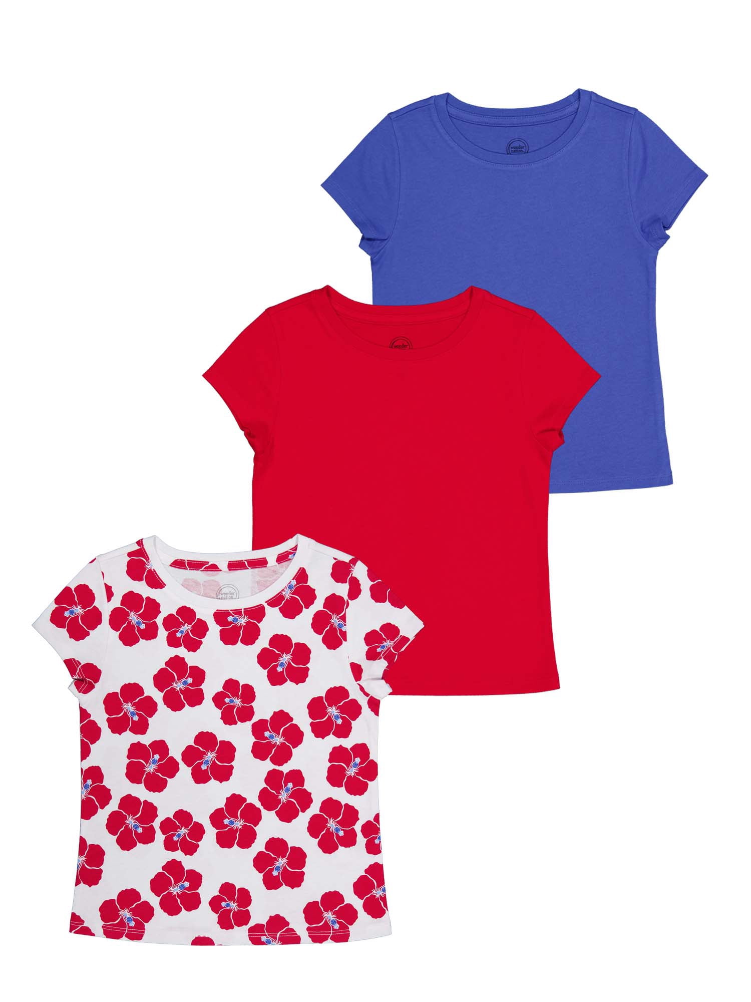 yunn⭐︎kids LIFE Wonder Nation Girls Kid Tough Tee with Short Sleeves, Sizes 4-18